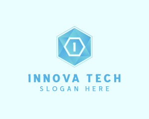 Geometric Tech Hexagon  logo design