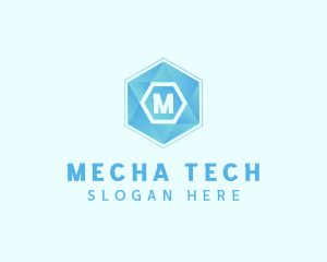 Geometric Tech Hexagon  logo design