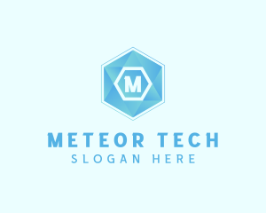 Geometric Tech Hexagon  logo design