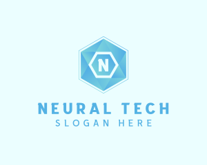 Geometric Tech Hexagon  logo design