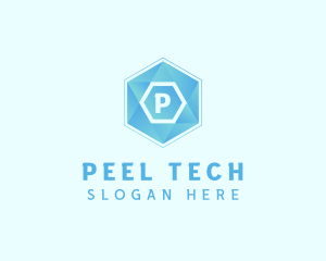 Geometric Tech Hexagon  logo design