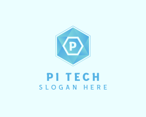 Geometric Tech Hexagon  logo design