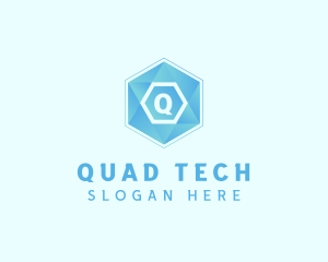 Geometric Tech Hexagon  logo design