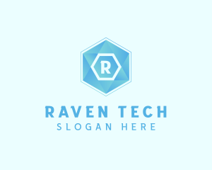 Geometric Tech Hexagon  logo design