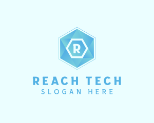 Geometric Tech Hexagon  logo design