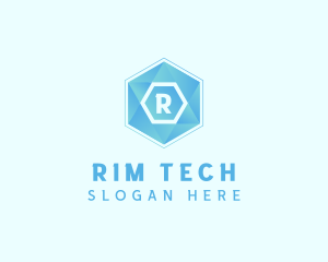 Geometric Tech Hexagon  logo design