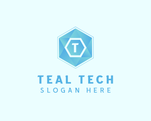 Geometric Tech Hexagon  logo design