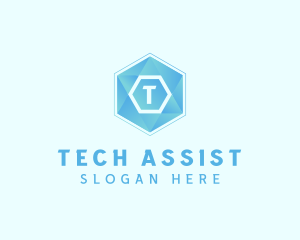 Geometric Tech Hexagon  logo design