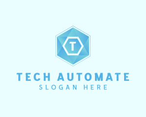 Geometric Tech Hexagon  logo design