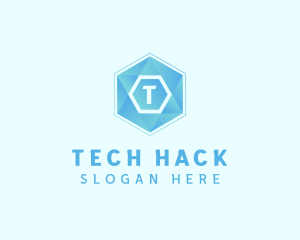 Geometric Tech Hexagon  logo design