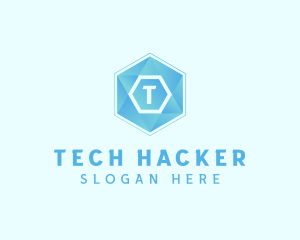 Geometric Tech Hexagon  logo design