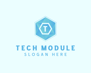 Geometric Tech Hexagon  logo design