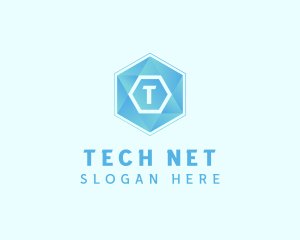 Geometric Tech Hexagon  logo design