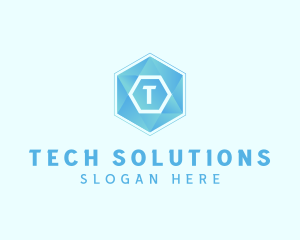 Geometric Tech Hexagon  logo design