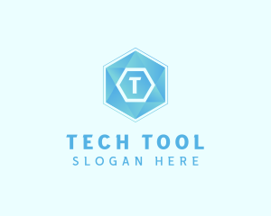 Geometric Tech Hexagon  logo design