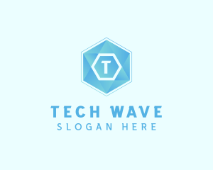 Geometric Tech Hexagon  logo design