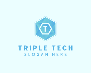 Geometric Tech Hexagon  logo design