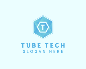 Geometric Tech Hexagon  logo design