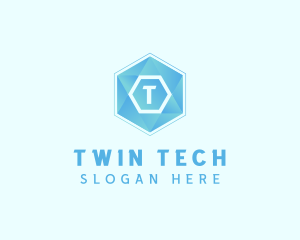 Geometric Tech Hexagon  logo design