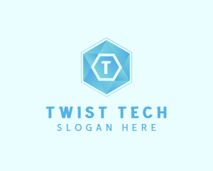 Geometric Tech Hexagon  logo design