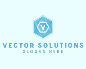 Geometric Tech Hexagon  logo design