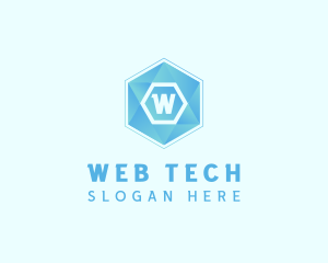 Geometric Tech Hexagon  logo design