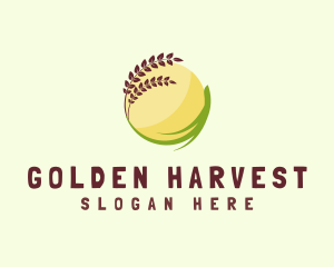 Wheat Plant Sun Grass logo design