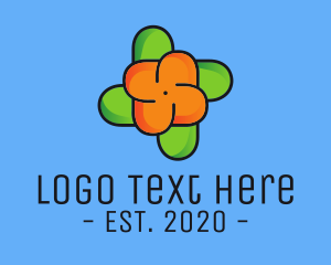 Orange Flower Pinwheel logo