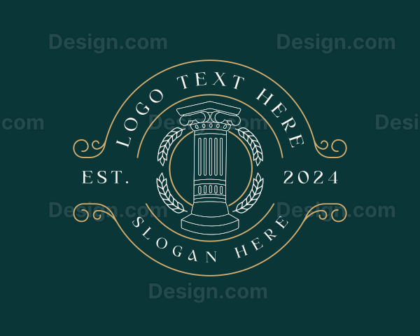 Justice Greek Pillar Column Logo