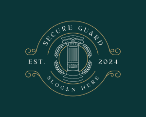 Justice Greek Pillar Column Logo