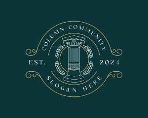 Justice Greek Pillar Column logo