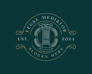 Justice Greek Pillar Column logo design