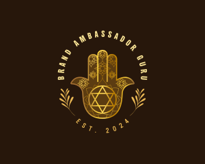 Hamsa Hand Yoga logo design