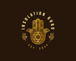 Hamsa Hand Yoga logo design