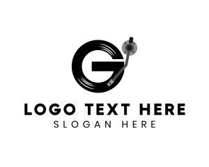 Vinyl Music Letter G Logo