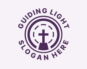 Purple Cross Worship logo design