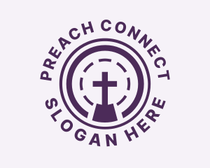 Purple Cross Worship logo design