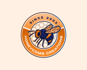 Bee Insect Honeycomb logo design