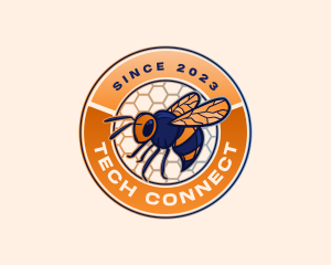 Bee Insect Honeycomb logo