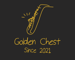 Golden Jazz Saxophone  logo design