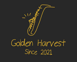 Golden Jazz Saxophone  logo design