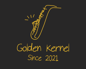 Golden Jazz Saxophone  logo design