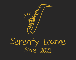 Golden Jazz Saxophone  logo design