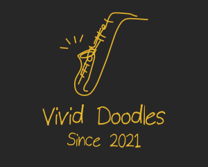 Golden Jazz Saxophone  logo design