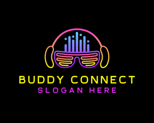 Neon DJ Party Shades logo design