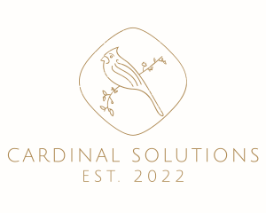 Perched Cardinal Bird logo