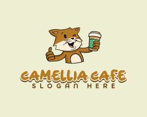 Cat Coffee Cafe logo design