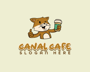 Cat Coffee Cafe logo design