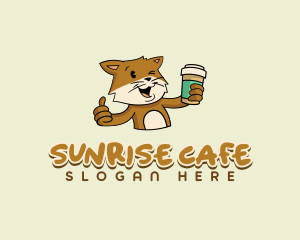 Cat Coffee Cafe logo design