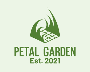 Lawn Grass Tiles logo design